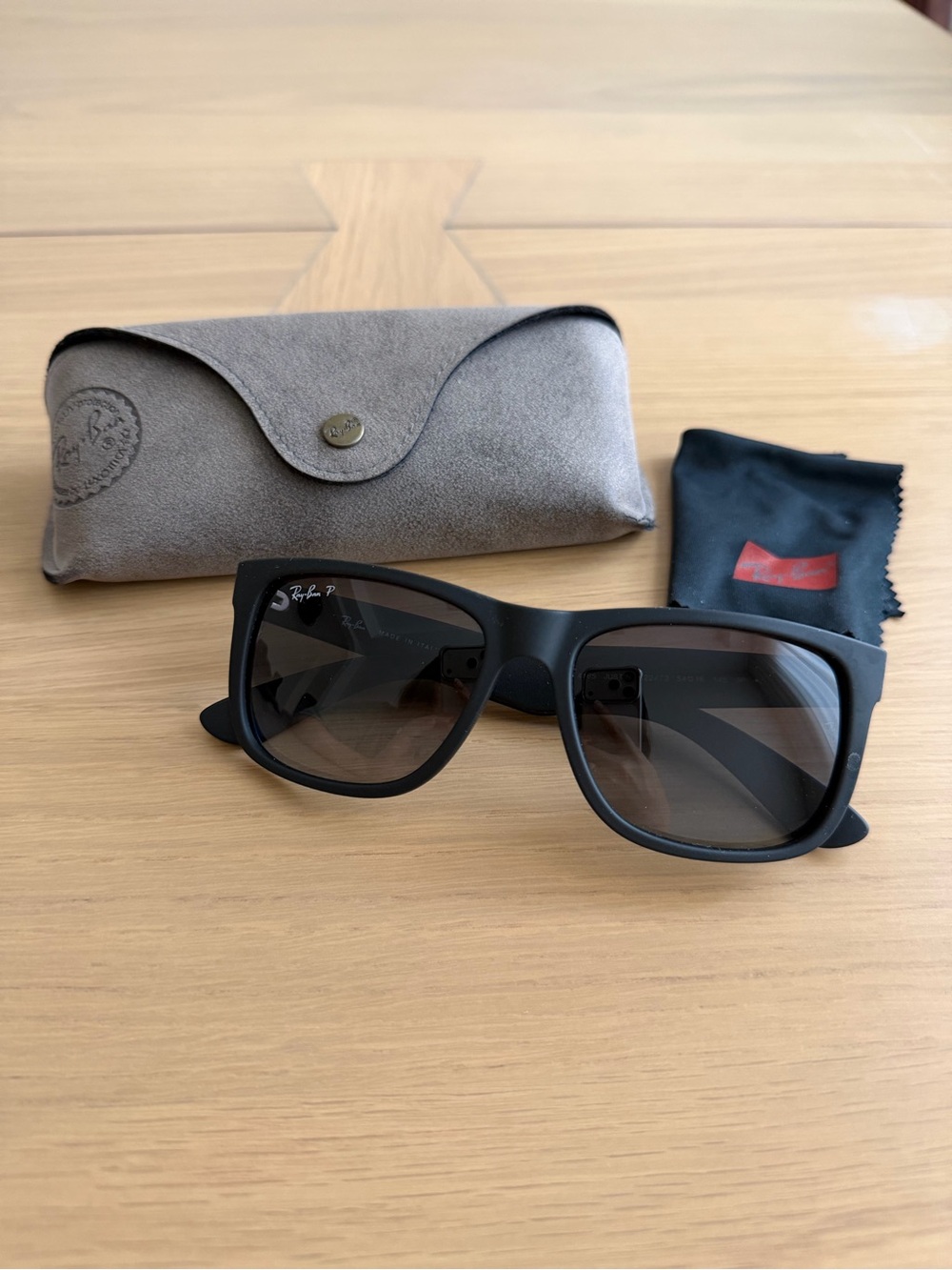 Ray-Ban Black Frame Sunglasses with Gray Gradient Lenses